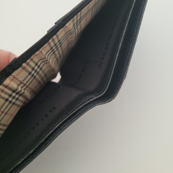 Burberry Men Designer Card Coin Bill Wallet 3in1 Black Leather Bifold Medium - Picture 9 of 14